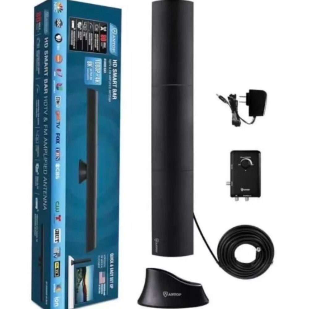 GE Pro Bar HD 200 Amplified Antenna 55 Mile Range 4k Ultra 1080P Full HD
